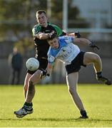 19 December 2013; Ronan Costello, St Benildus College, in action against Briain Travers, Maynooth Post Primary. Dublin Schools Senior “A” Football Final, St Benildus College v Maynooth Post Primary. O'Toole Park, Crumlin, Dublin. Picture credit: Barry Cregg / SPORTSFILE