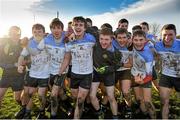 19 December 2013; Maynooth Post Primary players celebrate their victory after the game. Dublin Schools Senior “A” Football Final, St Benildus College v Maynooth Post Primary. O'Toole Park, Crumlin, Dublin. Picture credit: Barry Cregg / SPORTSFILE