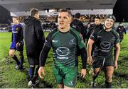 21 December 2013; Connacht's Paul O'Donoghue and Jason Harris-Wright make their way from the pitch after victory over Newport Gwent Dragons. Celtic League 2013/14, Round 10, Connacht v Newport Gwent Dragons, Sportsground, Galway. Picture credit: Ray Ryan / SPORTSFILE