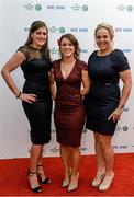 21 December 2013; Ireland Women's Rugby players, from left, Lynn Cantwell, Fiona Coughlan and Niamh Briggs in attendance at the RTÉ Sports Awards 2013. RTÉ Studios, Donnybrook, Dublin. Photo by Sportsfile