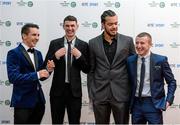 21 December 2013; Team Ireland boxers, from left, Michael Conlan, Sean McComb, Tommy McCarthy and Paddy Barnes in attendance at the RTÉ Sports Awards 2013. RTÉ Studios, Donnybrook, Dublin. Photo by Sportsfile