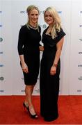21 December 2013; Galway camogie players Therese Maher, left, and Lorraine Ryan in attendance at the RTÉ Sports Awards 2013. RTÉ Studios, Donnybrook, Dublin. Photo by Sportsfile