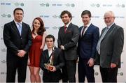 21 December 2013; Team Ireland Paralympic swimmers who were nominated for team of the year, from left, Dave Malone, Ellen Keane, James Scully, Darragh McDonald, Laurence McGuigan and coach Jim Lafferty in attendance at the RTÉ Sports Awards 2013. RTÉ Studios, Donnybrook, Dublin. Photo by Sportsfile