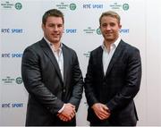 21 December 2013; Leinster Rugby players Sean O'Brien, left, and Luke Fitzgerald in attendance at the RTÉ Sports Awards 2013. RTÉ Studios, Donnybrook, Dublin. Photo by Sportsfile