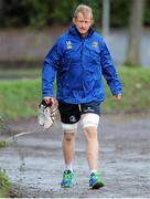 23 December 2013; Leinster's Leo Cullen arrvies for squad training ahead of their Celtic League 2013/14, Round 11, match against Ulster on Saturday. Leinster Rugby Squad Training & Press Briefing, Rosemount, UCD, Belfield, Dublin. Picture credit: Piaras Ó Mídheach / SPORTSFILE