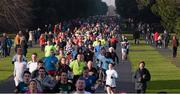 25 December 2013; A general view of the almost 1,000 runners who competed for the 'Billy Peppard Perpetual Cup' for the Christmas Morning Race - in aid of GOAL in St Annes Park, Raheny, Dublin. Picture credit: Ray McManus / SPORTSFILE