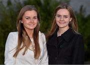 26 December 2013; Ciara Keane, left, with her sister Sarah from Monkstown, Dublin, enjoying a day at the races. Leopardstown Christmas Racing Festival 2013, Leopardstown Racetrack, Leopardstown, Co. Dublin. Picture credit: Barry Cregg / SPORTSFILE