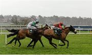 27 December 2013; Benefficient, right, with Bryan Cooper up, on the way to winning the Paddy Power Dial-a-Bet Steeplechase from Hidden Cyclone, left, with Andrew McNamara up, and Arvike Ligeonniere, hidden, with Ruby Walsh up. Leopardstown Christmas Racing Festival 2013, Leopardstown Racetrack, Leopardstown, Co. Dublin. Picture credit: Matt Browne / SPORTSFILE