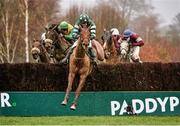 27 December 2013; Rockyaboya, with Ruby Walsh up, clears the last on their way to winning the Paddy Power Steeplechase. Leopardstown Christmas Racing Festival 2013, Leopardstown Racetrack, Leopardstown, Co. Dublin. Picture credit: Barry Cregg / SPORTSFILE