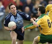 20 March 2005; Declan Lally, Dublin, in action against Barry Monaghan, Donegal. Allianz National Football League, Division 1A, Dublin v Donegal, Parnell Park, Dublin. Picture credit; Brian Lawless / SPORTSFILE