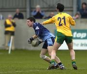 20 March 2005; Stephen Cluxton, Dublin, in action against Brendan Devenney, Donegal. Allianz National Football League, Division 1A, Dublin v Donegal, Parnell Park, Dublin. Picture credit; David Levingstone / SPORTSFILE
