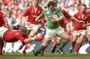 19 March 2005; Marcus Horan, Ireland, gets past Gethin Jenkins, Wales, to score a try. RBS Six Nations Championship 2005, Wales v Ireland, Millennium Stadium, Cardiff, Wales. Picture credit; Brendan Moran / SPORTSFILE