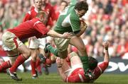 19 March 2005; Marcus Horan, Ireland, gets past Martyn Williams, Wales, to score a try. RBS Six Nations Championship 2005, Wales v Ireland, Millennium Stadium, Cardiff, Wales. Picture credit; Brendan Moran / SPORTSFILE