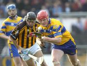 20 March 2005; Brian Lohan, Clare, in action against Conor Phelan, Kilkenny. Allianz National Hurling League, Division 1A, Kilkenny v Clare, Nowlan Park, Kilkenny. Picture credit; Damien Eagers / SPORTSFILE