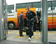23 March 2005; Shay Given, Republic of Ireland goalkeeper, on his departure from Dublin Airport for the FIFA 2006 World Cup qualifier game against Israel. Dublin Airport, Dublin. Picture credit; David Maher / SPORTSFILE