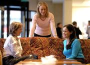 23 March 2005; Aspiring Irish golfers Suzanne O'Brien, left, Rebecca Coakley, centre, and Hazel Kavanagh at the announcement of the 2005 grants by the Team Ireland Golf Trust. Alexander Hotel, Dublin. Picture credit; Brendan Moran / SPORTSFILE