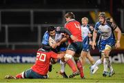 27 December 2013; Rodney Ah You, Connacht, is tackled by CJ Stander, left, and Donncha O'Callaghan, Munster. Celtic League 2013/14, Round 11, Munster v Connacht, Thomond Park, Limerick. Picture credit: Brendan Moran / SPORTSFILE