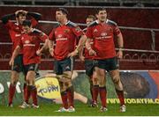 27 December 2013; Munster players react after conceding a late try. Celtic League 2013/14, Round 11, Munster v Connacht, Thomond Park, Limerick. Picture credit: Diarmuid Greene / SPORTSFILE