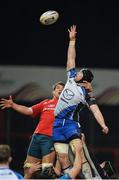 27 December 2013; Andrew Browne, Connacht, wins the lineout ahead of Donncha O'Callaghan, Munster. Celtic League 2013/14, Round 11, Munster v Connacht, Thomond Park, Limerick. Picture credit: Brendan Moran / SPORTSFILE