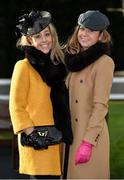 28 December 2013; Jackie O'Mahony, left, and her sister Geraldine, from Lixnaw, Co. Kildare, enjoying a day at the races. Leopardstown Christmas Racing Festival 2013, Leopardstown Racetrack, Leopardstown, Co. Dublin. Picture credit: Barry Cregg / SPORTSFILE
