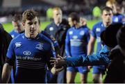 28 December 2013; Brendan Macken, Leinster, leaves the field after victory over Ulster. Celtic League 2013/14, Round 11. Leinster v Ulster, RDS, Ballsbridge, Dublin. Picture credit: Stephen McCarthy / SPORTSFILE