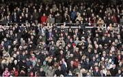 29 December 2013; Large crowds watch the action during The Ryanair Maiden Hurdle. Leopardstown Christmas Racing Festival 2013, Leopardstown Racetrack, Leopardstown, Co. Dublin. Picture credit: Ramsey Cardy / SPORTSFILE