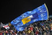 28 December 2013; A Leinster flag is flown before the beginning of the game. Celtic League 2013/14, Round 11. Leinster v Ulster, RDS, Ballsbridge, Dublin. Picture credit: Ramsey Cardy / SPORTSFILE