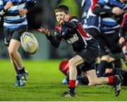 28 December 2013; Action between Wanderers FC and Coolmine RFC during the Half-Time Mini Games. Celtic League 2013/14, Round 11. Leinster v Ulster, RDS, Ballsbridge, Dublin. Picture credit: Ramsey Cardy / SPORTSFILE