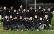 28 December 2013; Dundalk RFC who took part in the Half-Time Mini Games meet Leinster's Andrew Goodman ahead of the match. Celtic League 2013/14, Round 11, Leinster v Ulster. RDS, Ballsbridge, Dublin. Picture credit: Stephen McCarthy / SPORTSFILE