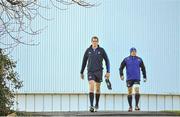 30 December 2013; Leinster's Devin Toner, left, and Jimmy Gopperth ahead of Leinster Rugby Squad Training, UCD, Belfield, Dublin. Picture credit: Pat Murphy / SPORTSFILE