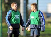 30 December 2013; Leinster's Sean Cronin and Ian Madigan, right, during Leinster Rugby Squad Training, UCD, Belfield, Dublin. Picture credit: Pat Murphy / SPORTSFILE