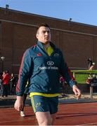 30 December 2013; Munster's Niall Scannell makes his way out for squad training ahead of their Celtic League game against Ulster on Friday. Munster Rugby Squad Training, University of Limerick, Limerick. Picture credit: Diarmuid Greene / SPORTSFILE