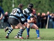 13 February 1999; Conor McGuinness, St Marys, in action against Alan Quinlan and Jim Galvin, no.10, Shannon. AIB League Rugby, St. Mary's College v Shannon, Templeville Road, Dublin. Picture credit: Damien Eagers / SPORTSFILE