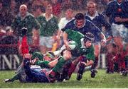 6 Febuary 1999; David Humphreys, Ireland, in action against Fabien Pelous, France. Five Nations Rugby Championship, Ireland v France, Lansdowne Road, Dublin. Picture credit: Brendan Moran / SPORTSFILE
