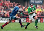 6 February 1999; David Humphreys, Ireland, in action against Olivier Magne, France. Five Nations Rugby Championship, Ireland v France, Lansdowne Road, Dublin. Picture credit: Brendan Moran / SPORTSFILE