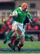 6 Febuary 1999; Rob Henderson, Ireland, is tackled by Thomas Castaignede, France. Five Nations Rugby Championship, Ireland v France, Lansdowne Road, Dublin. Picture credit: Brendan Moran / SPORTSFILE