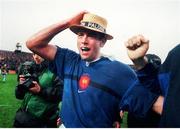 6 Febuary 1999; theirry Cleda, France, celebrates victory after the final whistle. Five Nations Rugby Championship, Ireland v France, Lansdowne Road, Dublin. Picture credit: Brendan Moran / SPORTSFILE