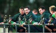 16 February 1999; Ireland's Conor O'Shea and team mates share a joke during a training. Ireland Rugby Squad Training, Westmanstown, Co. Dublin. Picture credit: Matt Browne / SPORTSFILE
