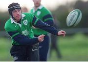 16 February 1999; Ireland's David Humphreys pictured training. Ireland Rugby Squad Training, Westmanstown, Co. Dublin. Picture credit: Matt Browne / SPORTSFILE