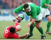 20 February 1999; Dion O'Cuinneagáin, Ireland, in action against Colin Charvis, Wales. Five Nations Rugby Championship, Ireland v Wales, Wembley Stadium, London, England. Picture credit: Matt Browne / SPORTSFILE