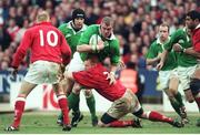 20 February 1999; Victor Costello, Ireland, is tackled by Martyn Williams, Wales. Five Nations Rugby Championship, Ireland v Wales, Wembley Stadium, London, England. Picture credit: Matt Browne / SPORTSFILE