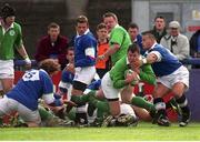 9 April 1999; Anthony Foley goes over for Ireland's first try. Representative Match, Ireland A v Italy A, Donnybrook, Dublin. Picture credit: Brendan Moran / SPORTSFILE