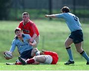 3 April 1999; Brian O'Driscoll, UCD, passes back to scrum half Ciaran Scally. UCD v Bohemians, AIB League, Division 3, Belfield, Dublin. Picture credit: Ray McManus / SPORTSFILE