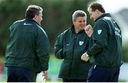 7 April 1999; Ireland rugby management team, from left, Philip Danaher, selector, Warren Gatland, coach, and Donal Lenihan, manager, at squad training. Ireland Rugby Squad Training, Greystones RFC, Co. Wicklow. Picture credit: Brendan Moran / SPORTSFILE