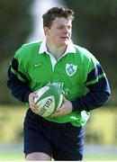 7 April 1999; Ireland's Brian O'Driscoll, pictured during an Ireland Rugby Training session at Greystones. Brian has been selected as a substitute on the Irish Rugby Team for Ireland's friendly against Italy which will be played on Saturday at Lansdowne Road. Ireland Rugby Squad Training, Greystones RFC, Co. Wicklow. Picture credit: Brendan Moran / SPORTSFILE