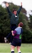 21 May 1999; Ireland's Paul Wallace has a fitness test with Craig White, Fitness Advisor to the Ireland Rugby team. Ireland Rugby Squad Training, Greystones, Co.Wicklow Picture credit: Matt Browne / SPORTSFILE