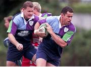 23 August 1999; Ireland's Andy Ward comes away with the ball from Matt Mostyn. Ireland Rugby Squad Training, Dr. Hickey Park, Greystones, Co. Wicklow. Picture credit: Matt Browne / SPORTSFILE