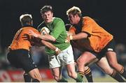 31 May 1999; Brian O'Driscoll, Ireland, in action against Left Lincoln Job and Scott Fava, New South Wales Country.1999 Australia Tour, New South Wales Country Cockatoos v Ireland, Woy Woy Oval, New South Wales, Australia. Picture credit: Matt Browne / SPORTSFILE