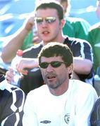 25 March 2005; Republic of Ireland senior internationals Roy Keane and John O'Shea watch on from the stands during the  Republic of Ireland U21 game against Israel U21. UEFA U21 Championship qualifier, Israel U21 v Republic of Ireland U21, Herzelia Stadium, Tel Aviv, Israel. Picture credit; David Maher / SPORTSFILE