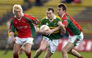 27 March 2005; Seamus Moynihan, Kerry, in action against Ciaran McDonald, left and Ronan McGarrity, Mayo. Allianz National Football League, Division 1A, Mayo v Kerry, McHale Park, Castlebar, Co. Mayo. Picture credit; Pat Murphy / SPORTSFILE